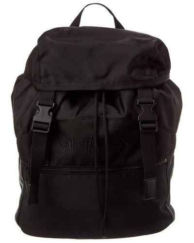 Saint Laurent Leather-trim Backpack - Black