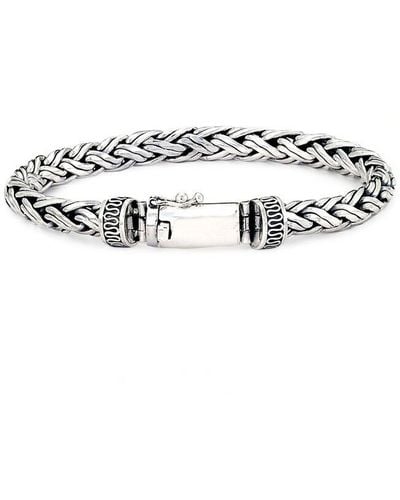 Samuel B. Silver Woven Bracelet - White