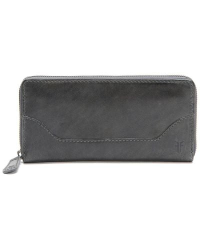 Frye Melissa Zip Leather Wallet - Gray