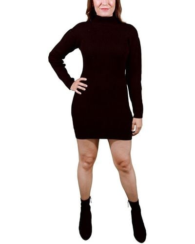 AREA STARS Puff-sleeve Sweaterdress - Black