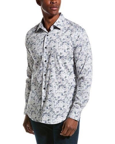 Robert Graham Walcott Classic Fit Woven Shirt - Gray