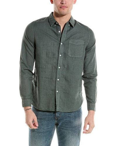 AG Jeans Colton Linen-blend Shirt - Green