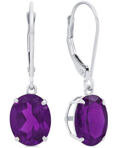 MAX + STONE Max + Stone Silver 4.50 Ct. Tw. Amethyst Dangle Earrings - Purple