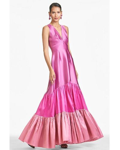 Sachin & Babi Rori Silk-blend Gown - Pink