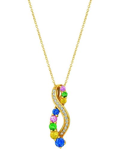 Le Vian 14k Honey Gold 0.84 Ct. Tw. Diamond & Gemstone Pendant Necklace - Metallic