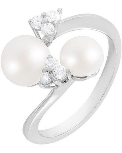 Splendid Silver 7-8mm Pearl Ring - White