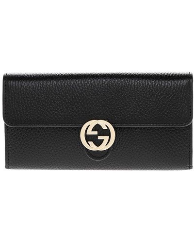 NWT Gucci Women's Black/Gold GG Designer Supreme Fashion Card Holder  Wallet