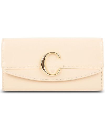 Chloé Leather Continental Wallet (Authentic Pre-Owned) - Natural