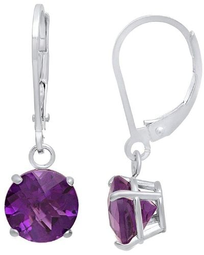 MAX + STONE Max + Stone Silver 1.50 Ct. Tw. Amethyst Dangle Earrings - Purple