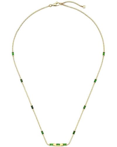Gucci Link To Love Baguette Tourmaline Necklace - Metallic