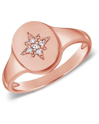 Sabrina Designs 14k Rose Gold 0.02 Ct. Tw. Diamond Signet Ring - Pink
