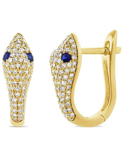 Sabrina Designs 14k 0.56 Ct. Tw. Diamond & Sapphire Snake Huggie Earrings - Metallic
