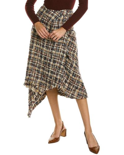 Lanvin Asymmetrical Wool-blend Skirt - Multicolour