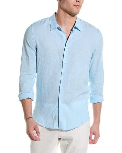 Onia Standard Linen-blend Shirt - Blue