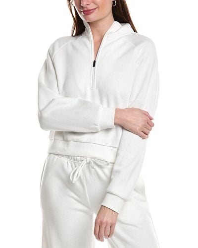 IVL COLLECTIVE Cropped Half-zip Pullover - White