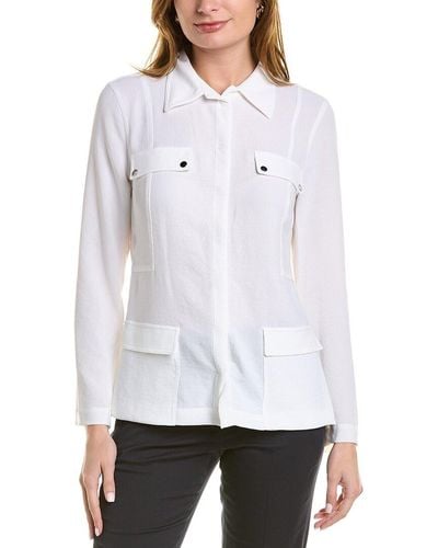Elie Tahari Utility Shirt Jacket - White