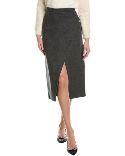 Michael Kors Scissor Wool, Angora, & Cashmere-blend Skirt - Black