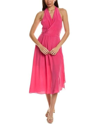 Equipment Alejandra Silk Midi Dress - Pink