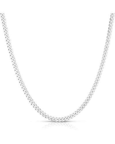 Glaze Jewelry Silver Curb Chain Necklace - White