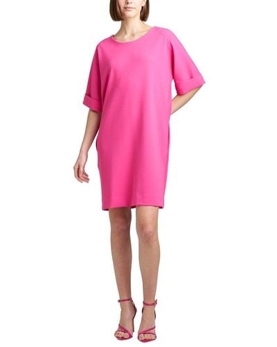 Natori Sold Knit Crepe Dress - Pink
