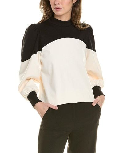 Anne Klein Colorblocked Pullover - White