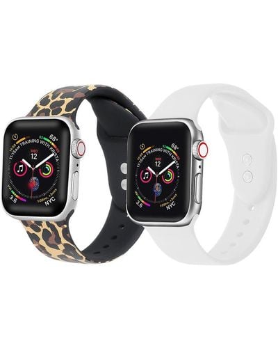 The Posh Tech Leopard & White Apple Watch Replacement Band - Black