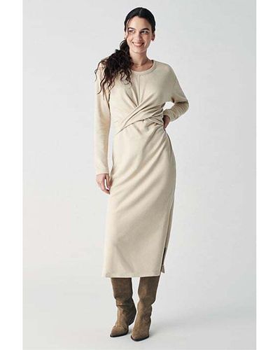 Faherty Knit Alpine Wrap Dress - White