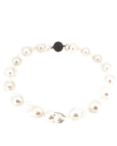Arthur Marder Fine Jewelry Silver Black Spinel & 16-23mm Pearl Necklace - White