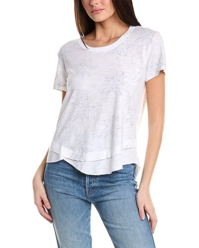 Chrldr Twin Stars Ava Mock Layer T-shirt - White