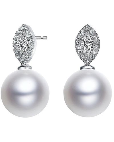 Genevive Jewelry Silver Earrings - White
