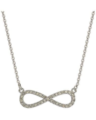Suzy Levian 14k 0.20 Ct. Tw. Diamond Infinity Necklace - Metallic