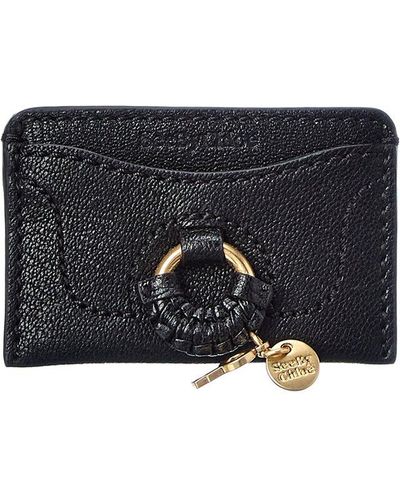 See By Chloé See By Chloe Hana Leather Card Holder - Black