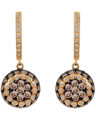 Le Vian Le Vian 14k Rose Gold 1.70 Ct. Tw. Diamond Drop Earrings - Metallic
