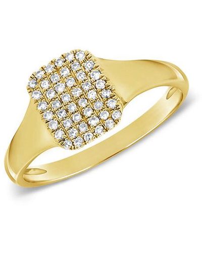 Sabrina Designs 14k 0.13 Ct. Tw. Diamond Signet Pinky Ring - Metallic