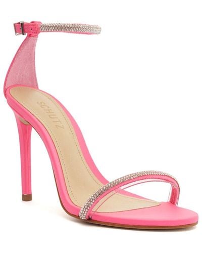 SCHUTZ SHOES Fabienne Leather & Patent Sandal - Pink