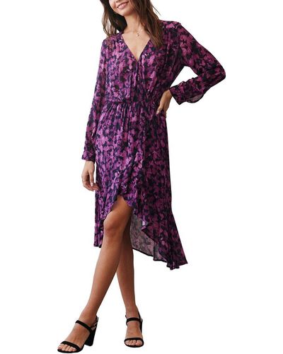 Bella Dahl V-neck Midi Dress - Purple