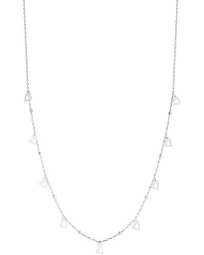 Glaze Jewelry Silver Heart Necklace - White