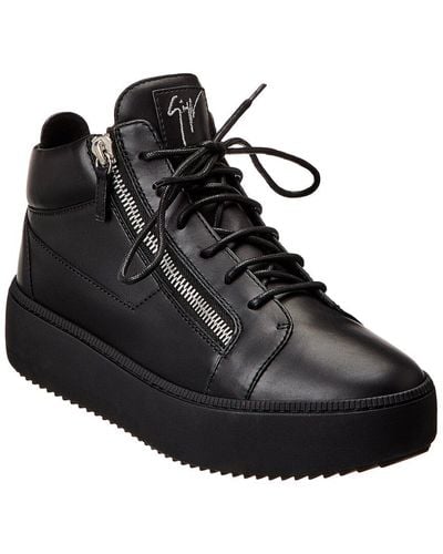 Giuseppe Zanotti Zola Leather Platform Sneaker - Black