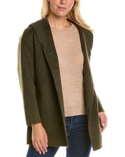 Forte Hooded Wool & Cashmere-blend Coat - Green