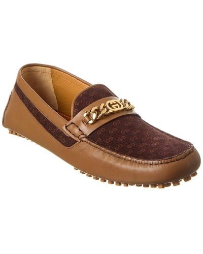 Gucci GG Suede & Leather Loafer - Brown