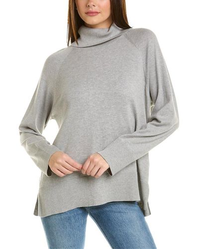 Hannah Rose Live-in Cashmere-blend Turtleneck Sweater - Gray
