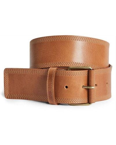 Reiss Lou Leather Belt - Brown