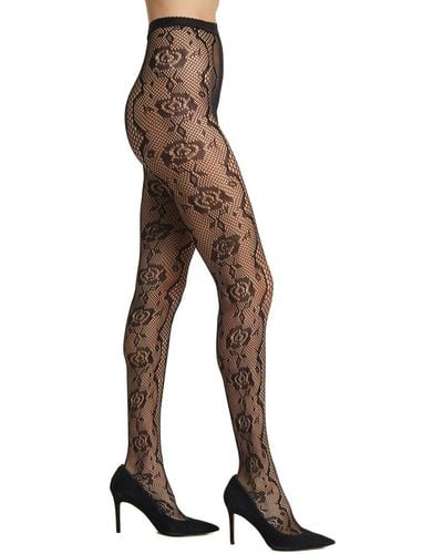 Stems Squiggle Fishnet Tight - Natural
