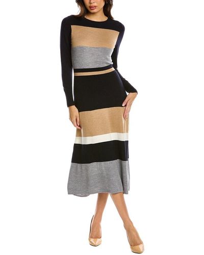 Chinti & Parker Pop Stripe Wool Sweaterdress - Black