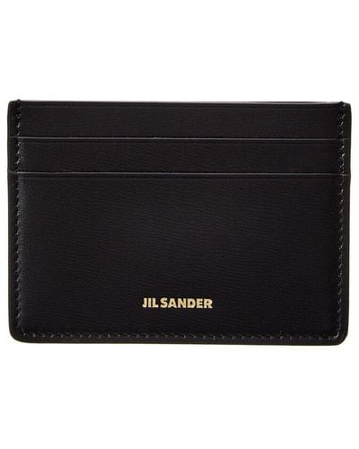Jil Sander Logo Mini Leather Card Case - Black