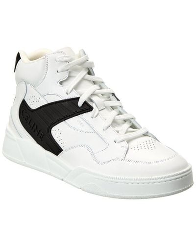 Celine Ct-06 Leather High-top Sneaker - White