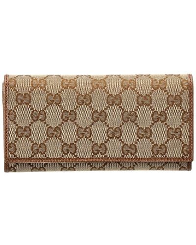 Gucci GG Canvas Continental Wallet - Brown