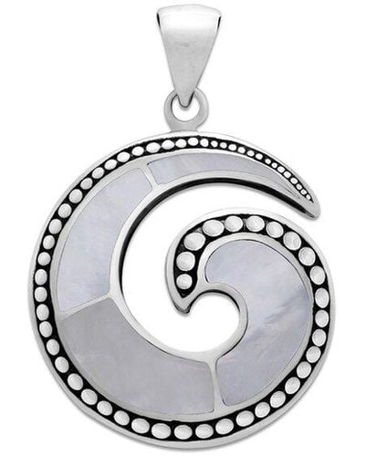 Samuel B. Silver Pearl G Shape Pendant - Metallic