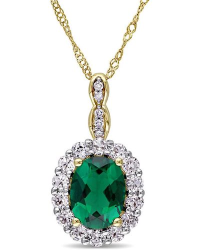 Rina Limor 14k 1.66 Ct. Tw. Diamond & Gemstone Pendant Necklace - Multicolor