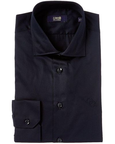 Class Roberto Cavalli Comfort Fit Dress Shirt - Blue